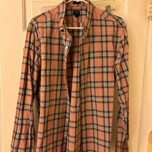 J. Crew Men's Plaid Shirt in Pink and Black